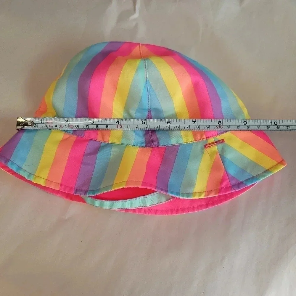 Wonder Nation Reversible Pink Stripe Swim Cap Strapped Girls OS Neon